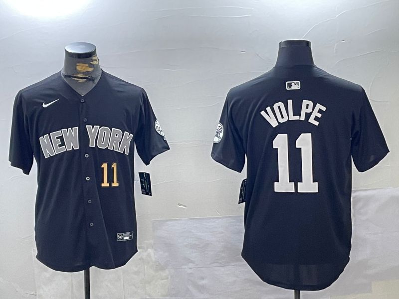Men New York Yankees 11 Volpe Black Game 2024 Nike MLB Jersey style 12021